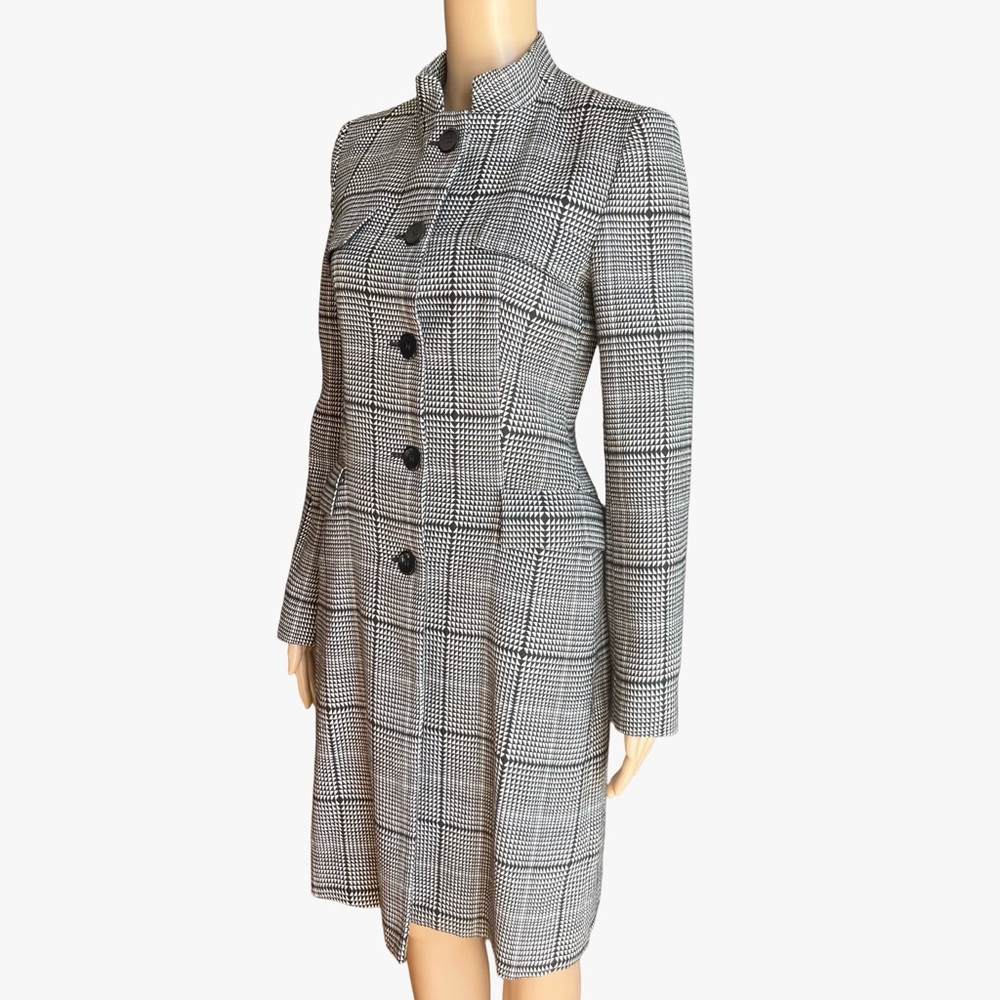 ZARA Made in Spain Wool-Blend Houndstooth Coat | Tailored Fit | Size S - Picture 4 of 10